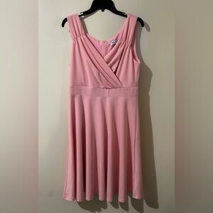 Grace Karin‎ Women’s Dress Pink L Fit Flare Party Wrap Bodice Sleeveless Easter